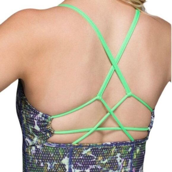 Lululemon Dancing Warrior Tank Floral Sport White Multi / Pistachio size 10 - Picture 6 of 10